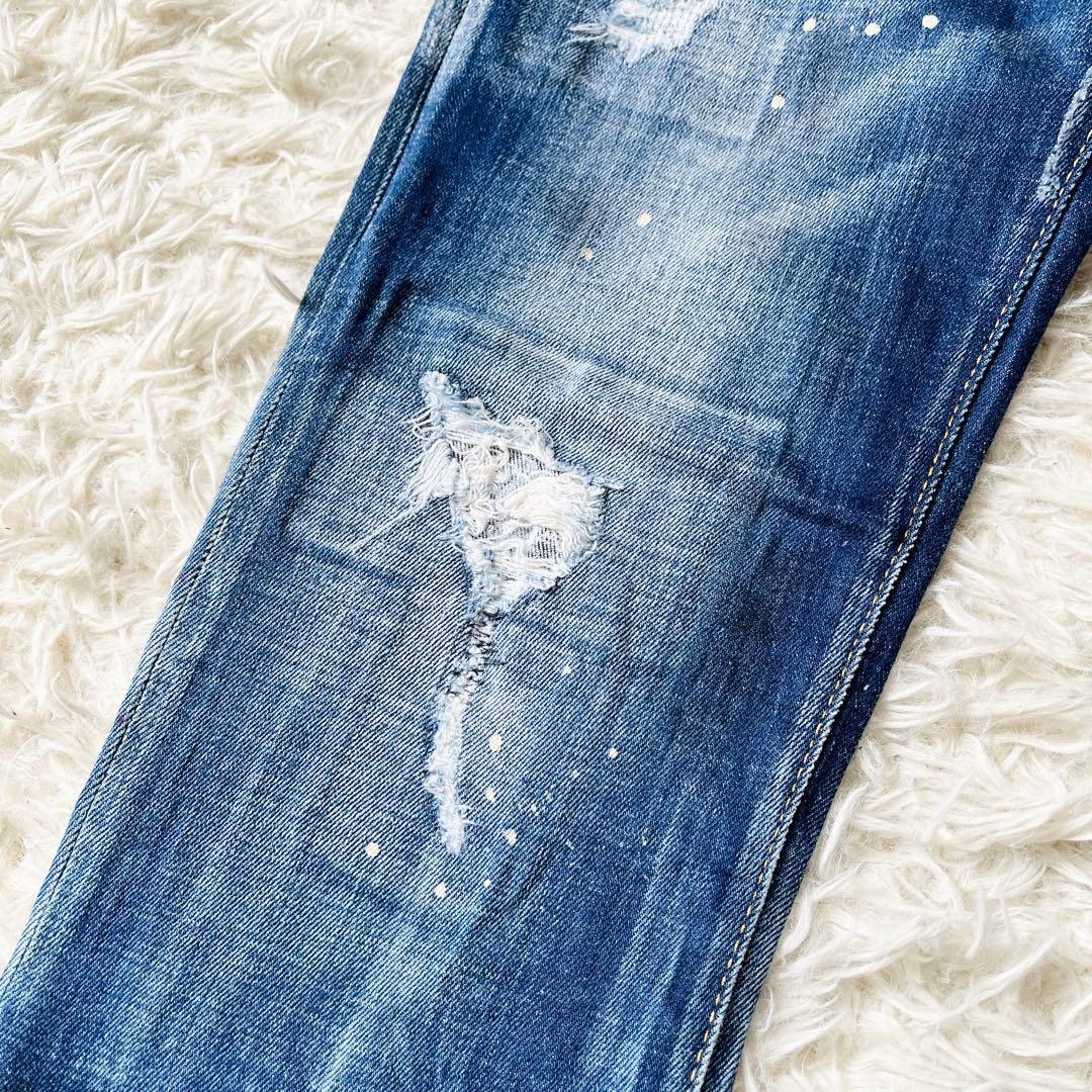 【極美品✨】DSQUARED2　ジーンズ　ダメージ加工　ペイント　ストレッチ