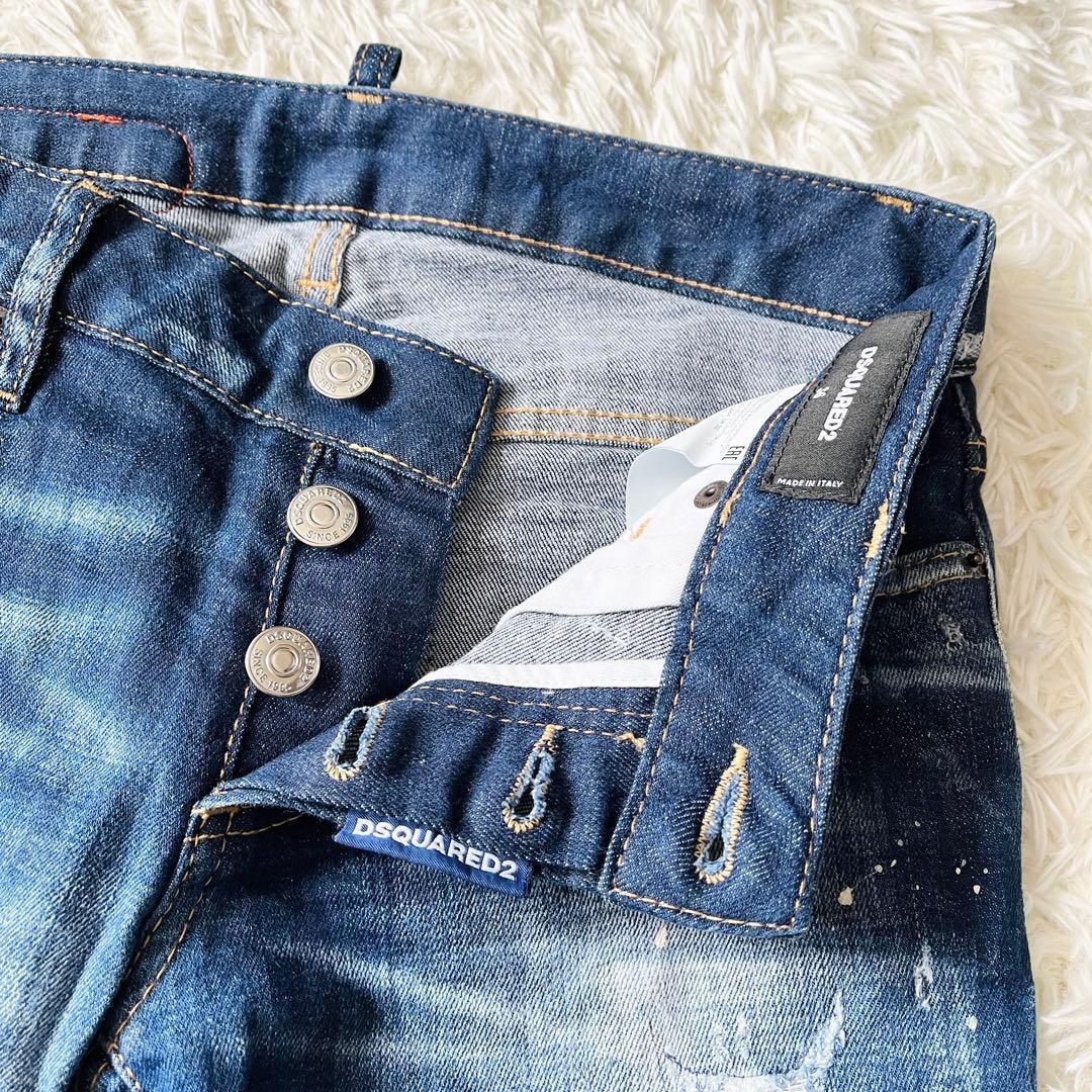 【極美品✨】DSQUARED2　ジーンズ　ダメージ加工　ペイント　ストレッチ