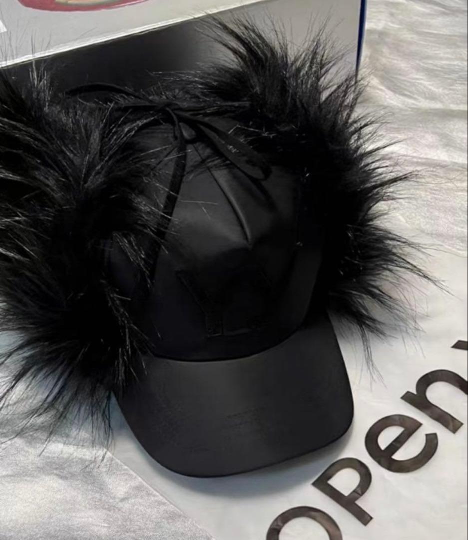 帽子 Open YY FAUX FUR CORDUROY EARFLAP CAP