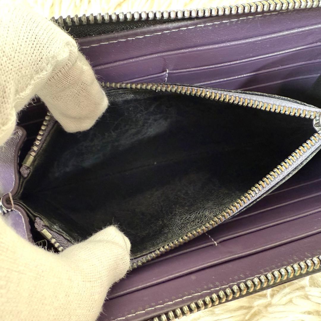 エッティンガー ETTINGER ラウンドファスナー 長財布 ブラック 内側紫