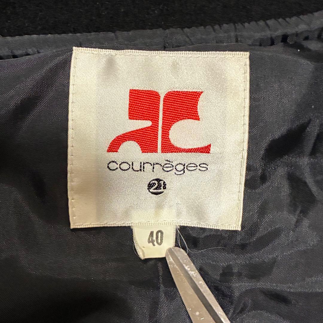 クレージュ21 スタジャン ウール100% フードジャケット　ロングコート