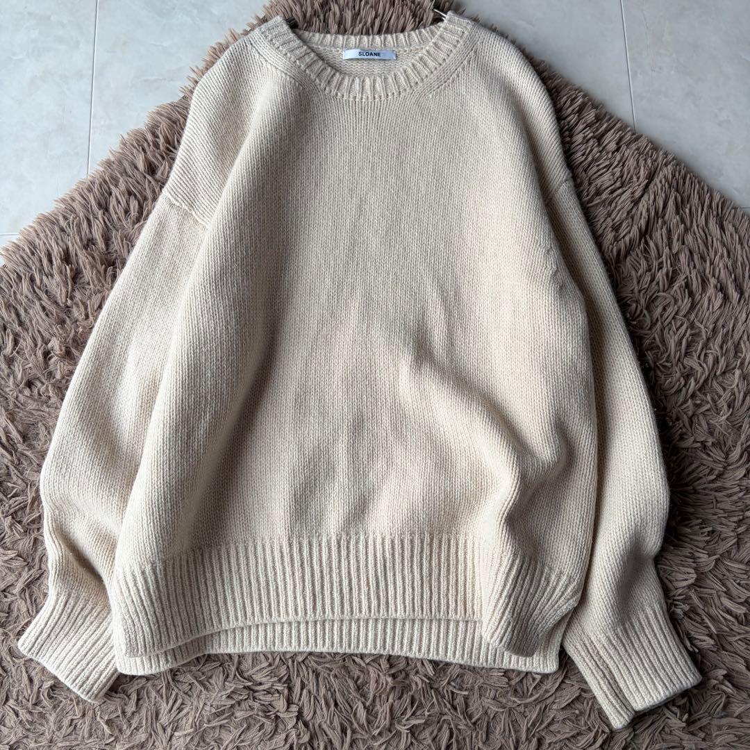 2023AW✨スローン 5G ジーロンラム×カシミヤ クルーネック ベージュ 2