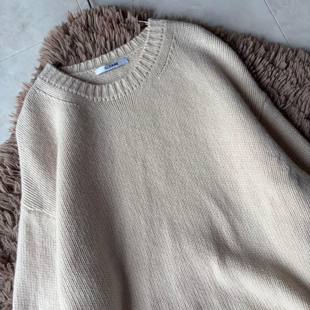 2023AW✨スローン 5G ジーロンラム×カシミヤ クルーネック ベージュ 2