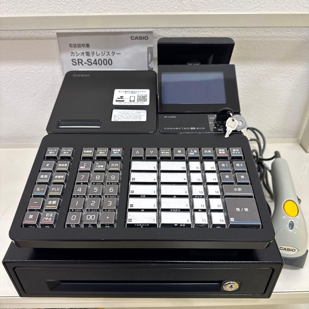 CASIO 電子レジスター SR-S4000 スキャナーHHS-19付き
