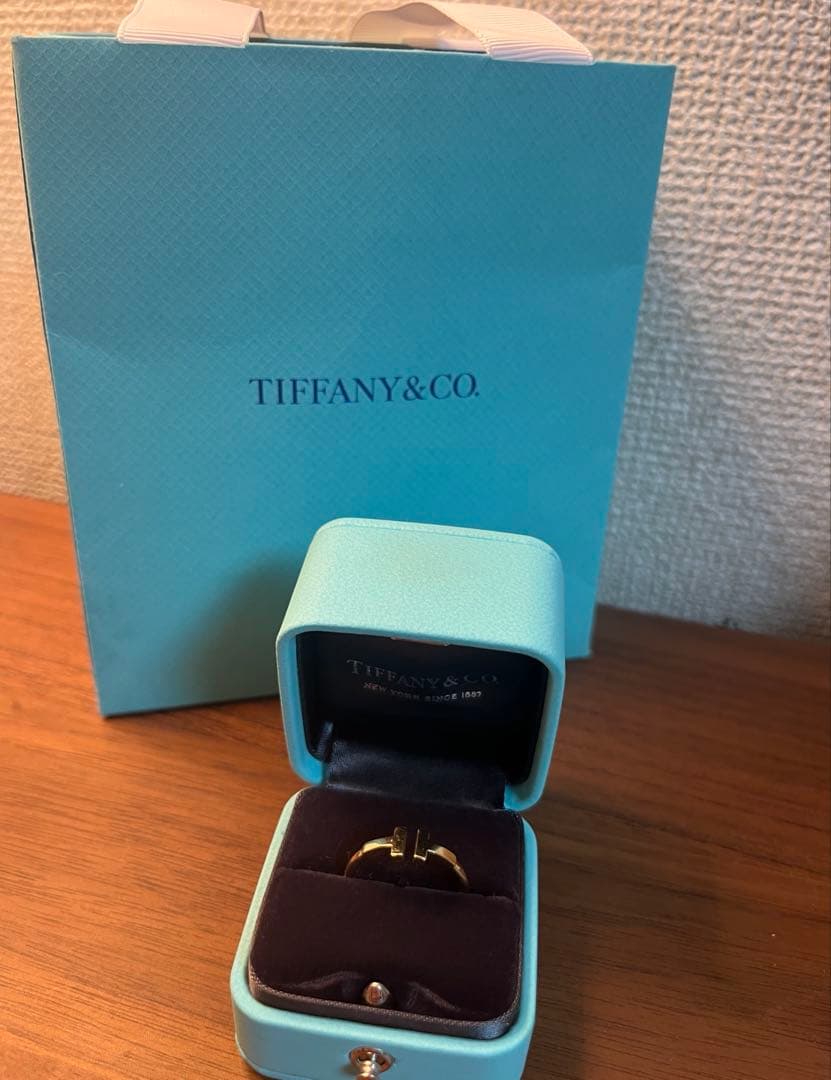 ティファニー　Tワイヤーリング　K18イエローゴールド