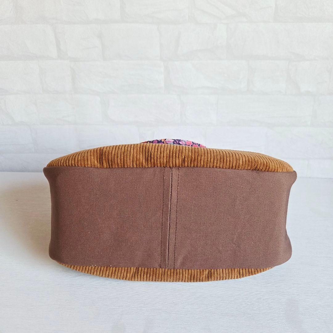 ミーコ&ターボ様　蓋付きショルダーバッグ　コーディロイ×リバティ　ハンドメイド