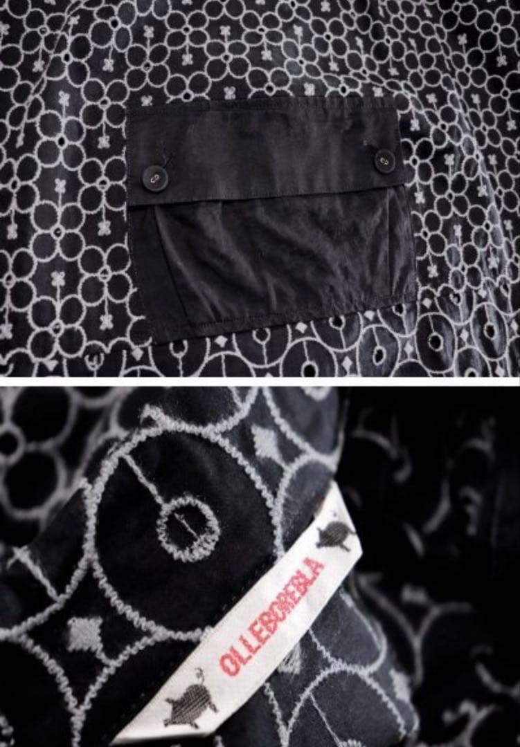 新品未使用品　希少　アルベロベロ　総刺繍　ブタさん　シャツ　羽織り　黒灰系