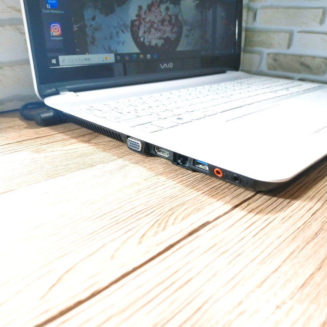 届いたらすぐに使える♪薄型VAIOノートパソコン♪カメラ☆動画視聴にDVD付き