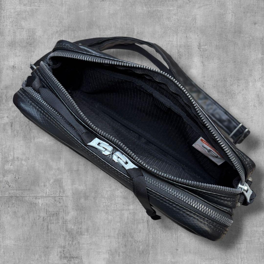 【極美品】ラゲッジレーベル 青タグ ニューライナー ショルダーバッグ 2層 黒