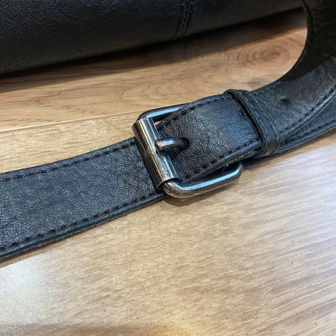 DIESEL ディーゼル A4可 トートバッグ 黒 レザー ショルダーベルト付き