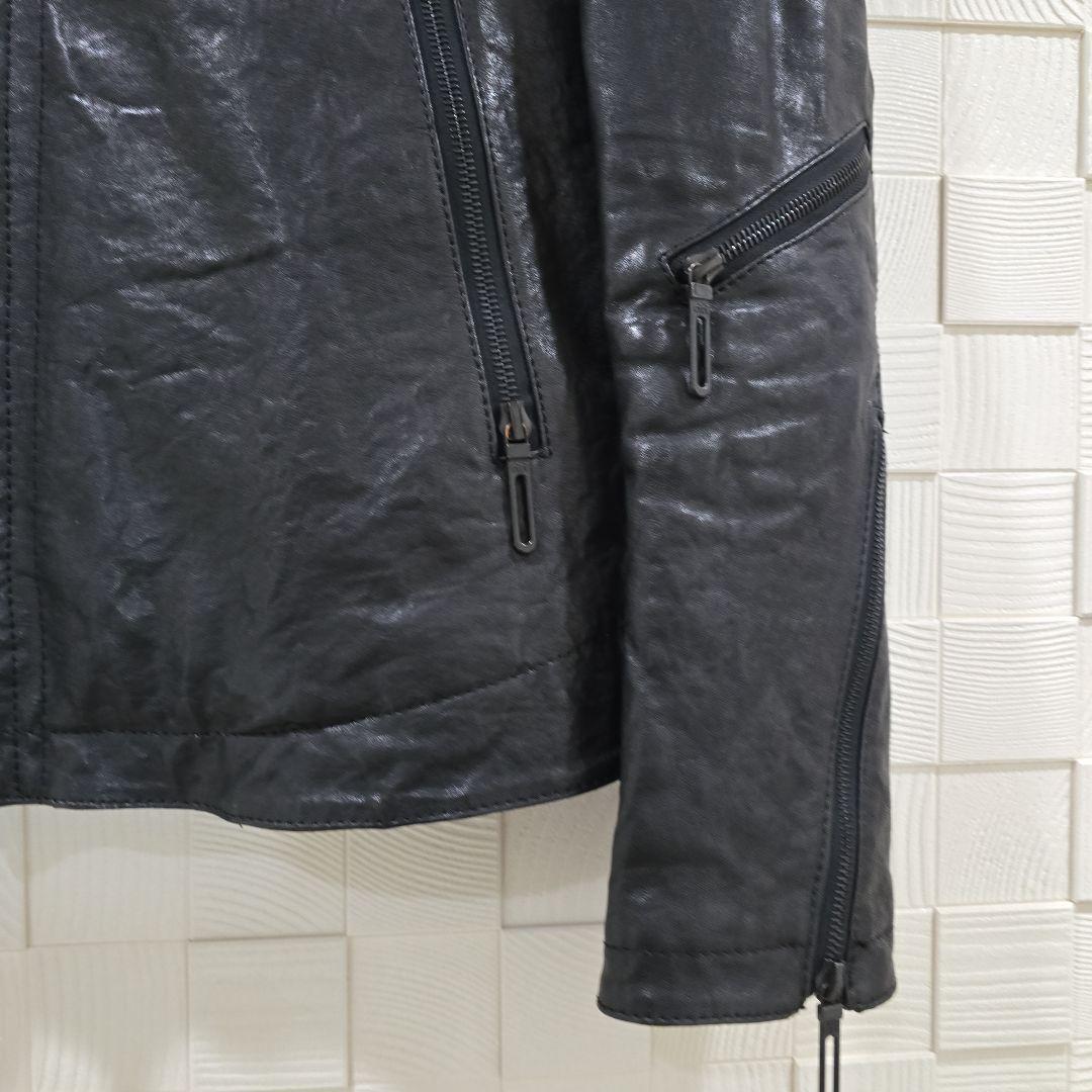 GALAABEND 黒レザーシングルライダースジャケット