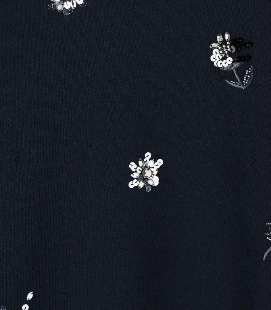 UNITED ARROWSフラワー ビジュー ロングスリーブ ニット