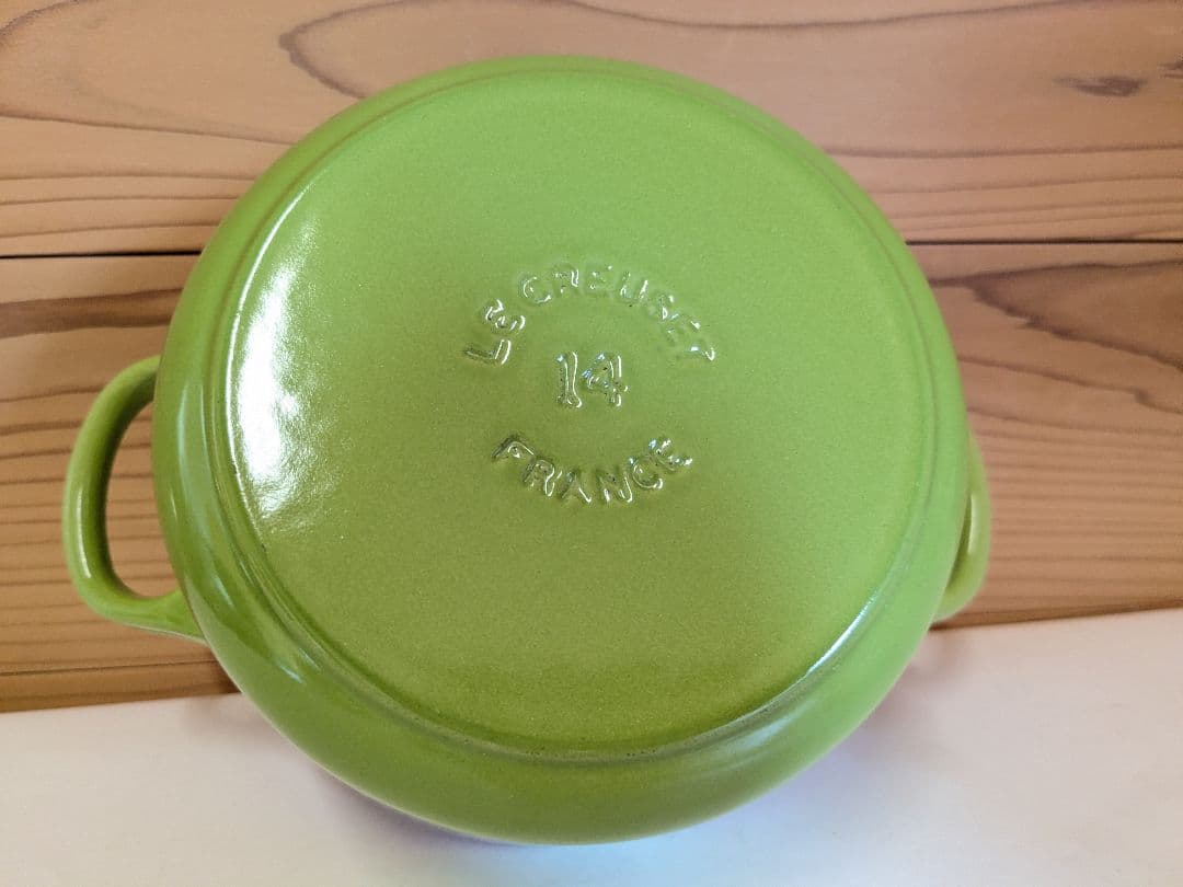 ル・クルーゼ　Le　Creuset ココット・ロンド　グリーン　14cm
