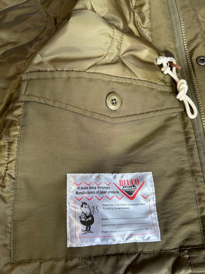 ブルコ bluco マウンテンパーカー 60/40 カーキ M