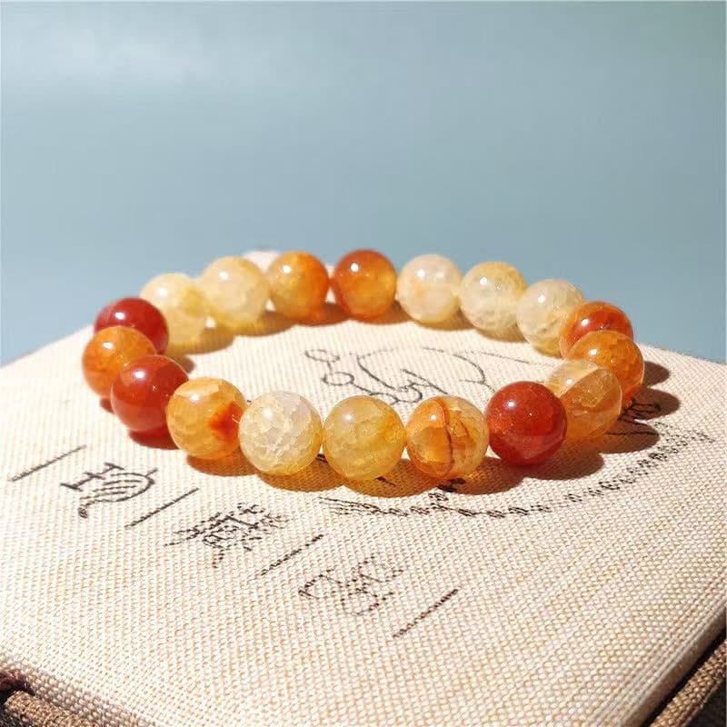 天然石オレンジビーズブレスレット