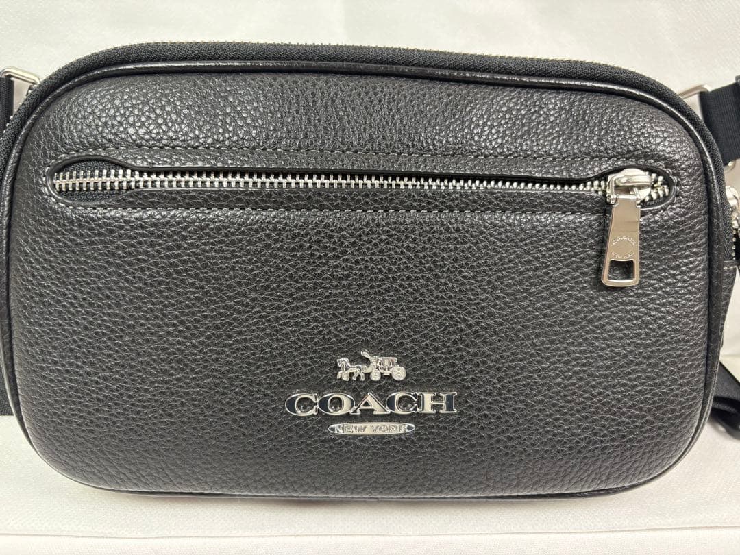 【中古美品】コーチ CJ507 エリアス ボディバッグ ポーチ付　メンズ レザー