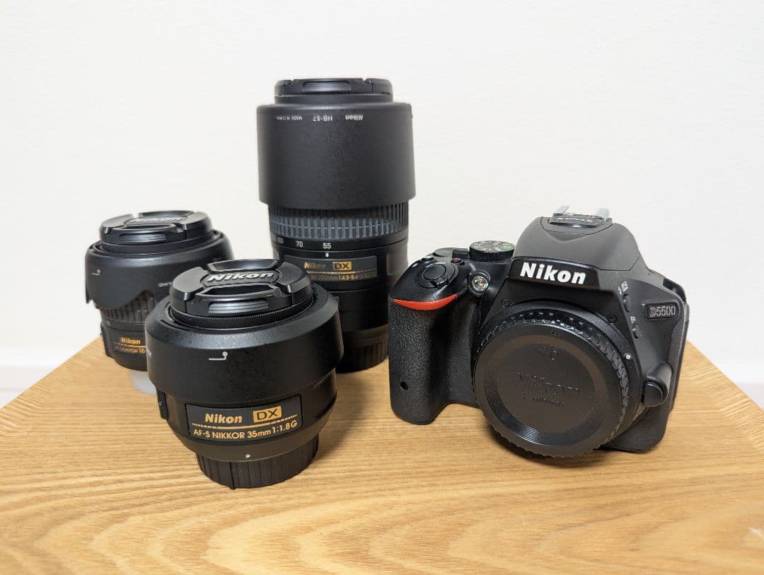 Nikon D5500 レンズ3本（18-55mm,55-300mm,35mm）