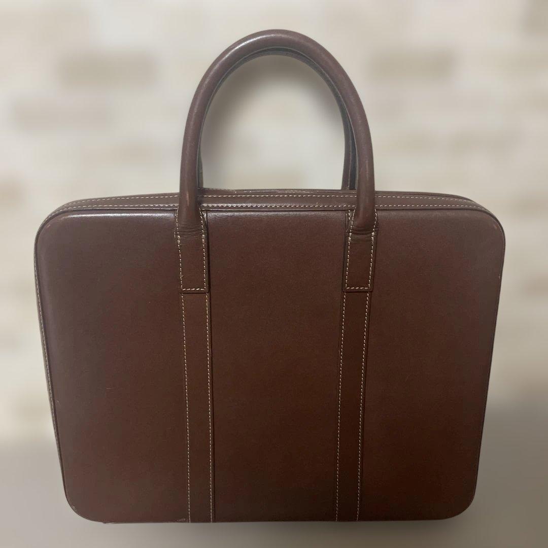 【美品】土屋鞄 コンフィオCONFFIO オイルヌメ ビジネスバッグ ブラウン