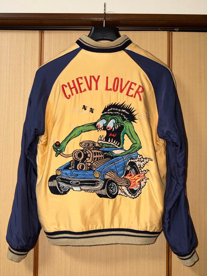 ★テーラー東洋 虎顔×CHEVY LOVER リバーシブルスカジャンL