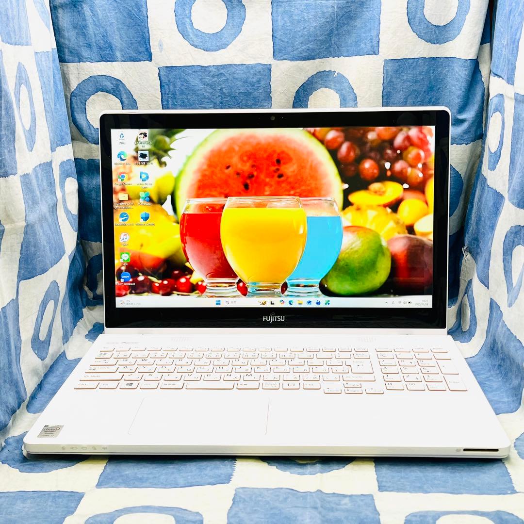 爆速SSD480GB☆i7☆人気白ノートパソコン♪ブルーレイ&カメラ！Win11