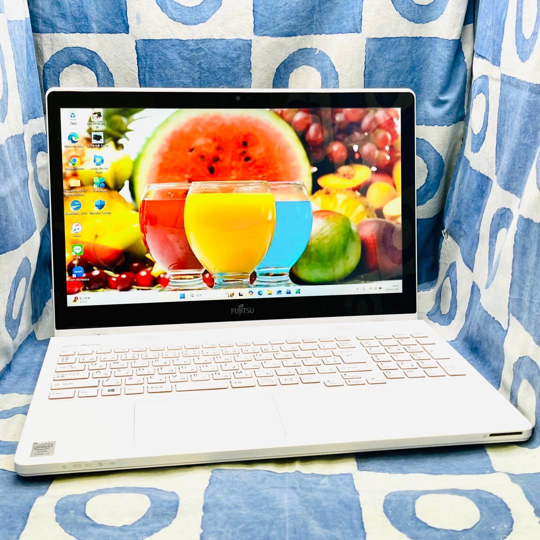 爆速SSD480GB☆i7☆人気白ノートパソコン♪ブルーレイ&カメラ！Win11