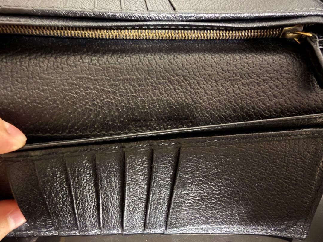 【正規品】GUCCI ブラックレザー 長財布 GGロゴ