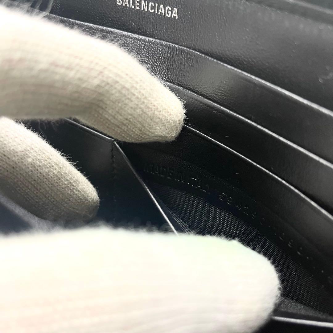 バレンシアガ 長財布 ラウンドファスナー エブリデイ レザー ブラック