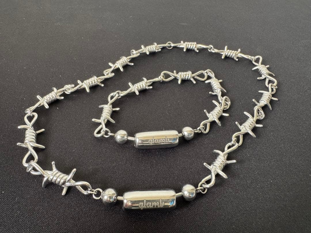 【2点セット】glamb Abatis ネックレス×ブレスレット 有刺鉄線