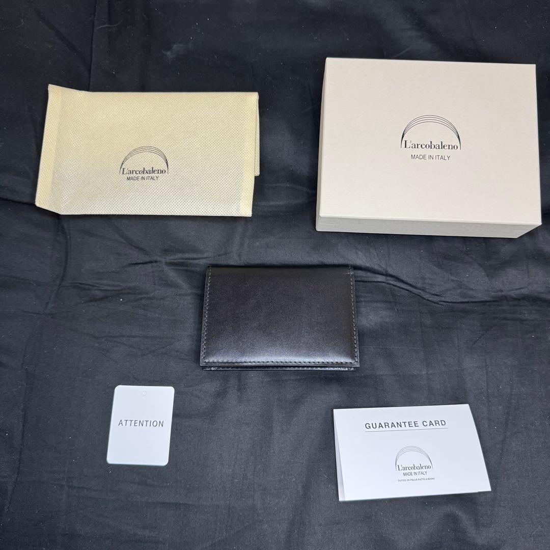 【完全新品未使用】ラルコバレーノ 名刺入れ 本革 高級レザー ブラック