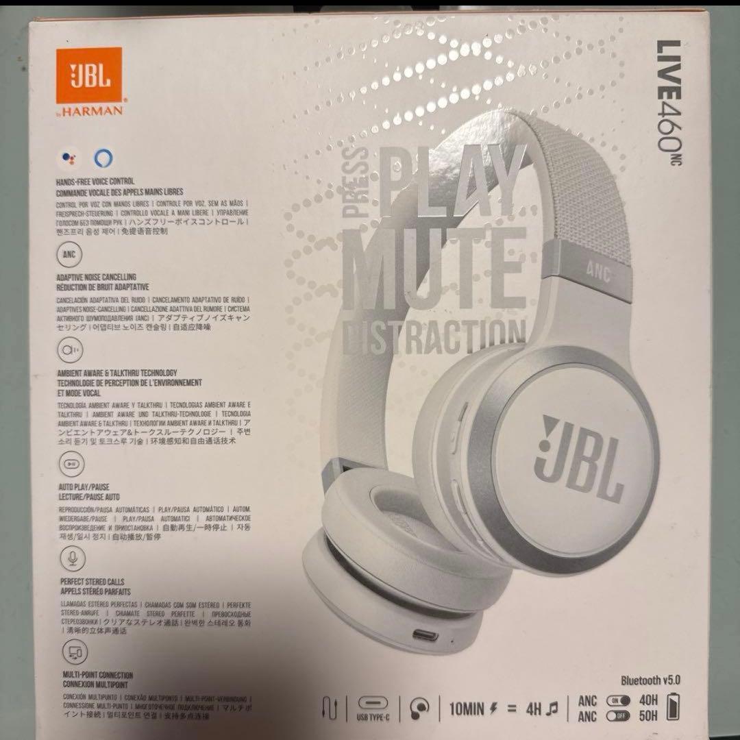 JBL LIVE460NC ワイヤレスヘッドホン ホワイト