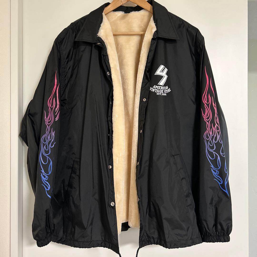 US三軒茶屋 ボアコーチジャケット フレイムスパターン　XL