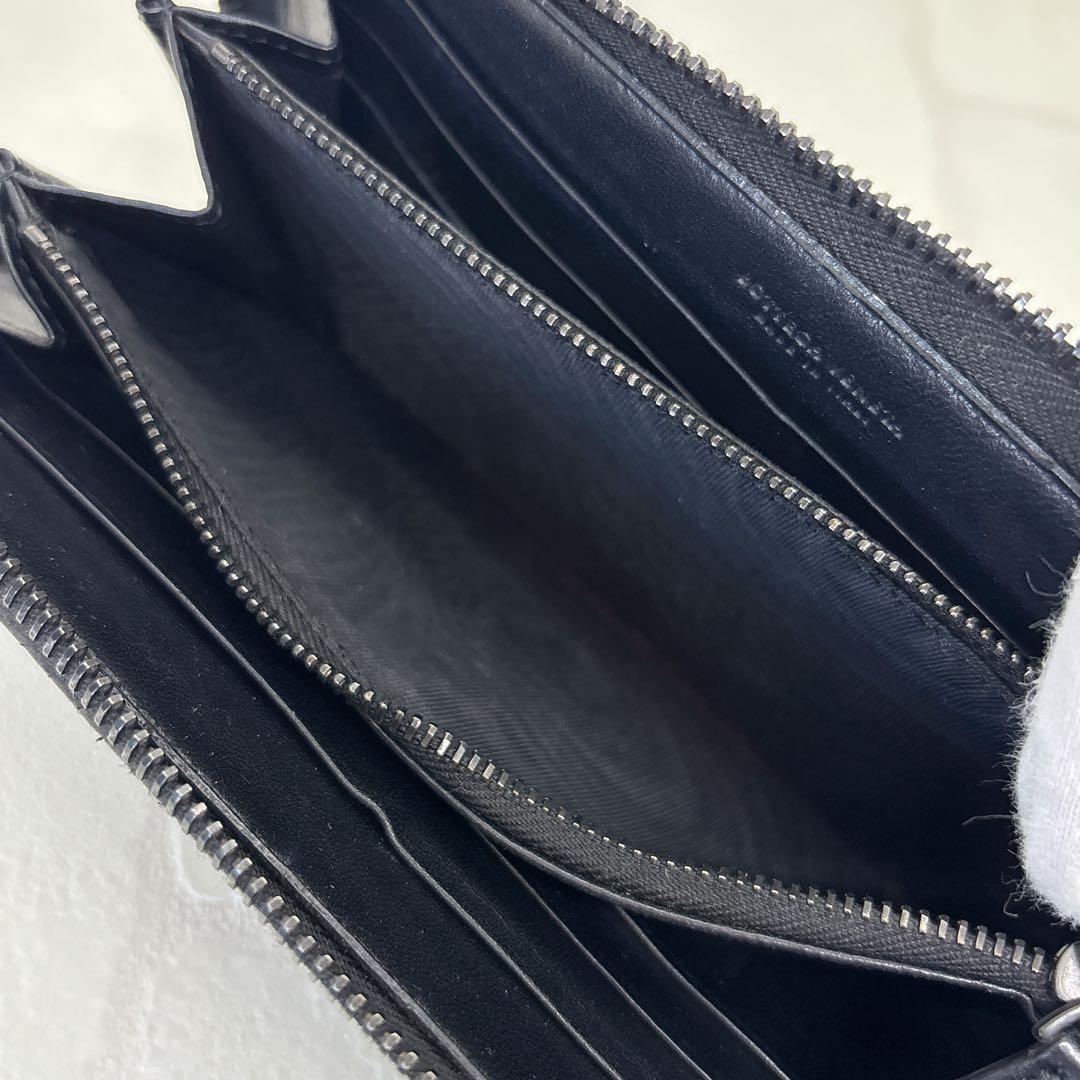 美品✨ボッテガヴェネタ イントレチャート 編み込み レザー 長財布 羊革 黒