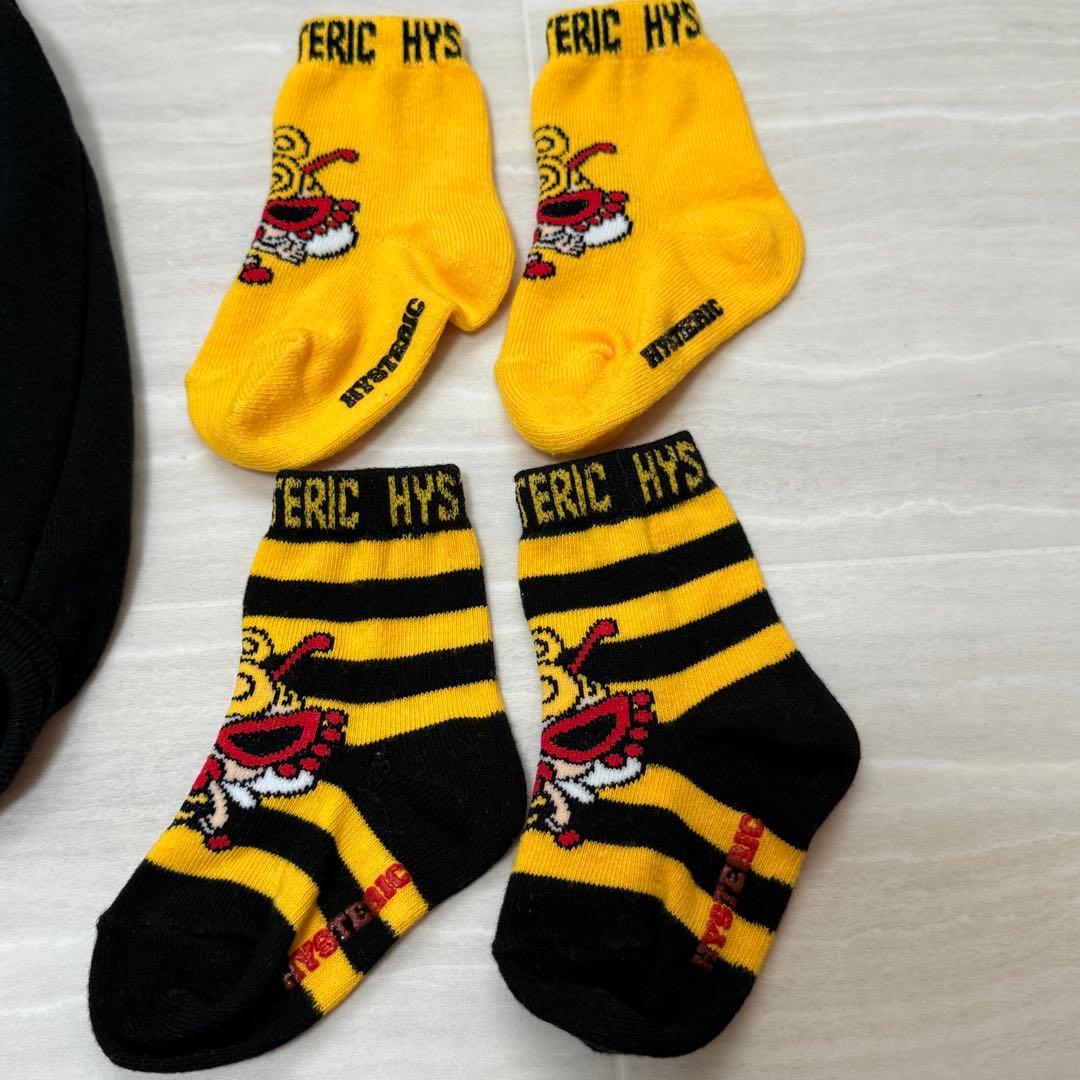 【未使用】ヒステリックミニ　«70» ハチ ロンパース 靴下 3点セット