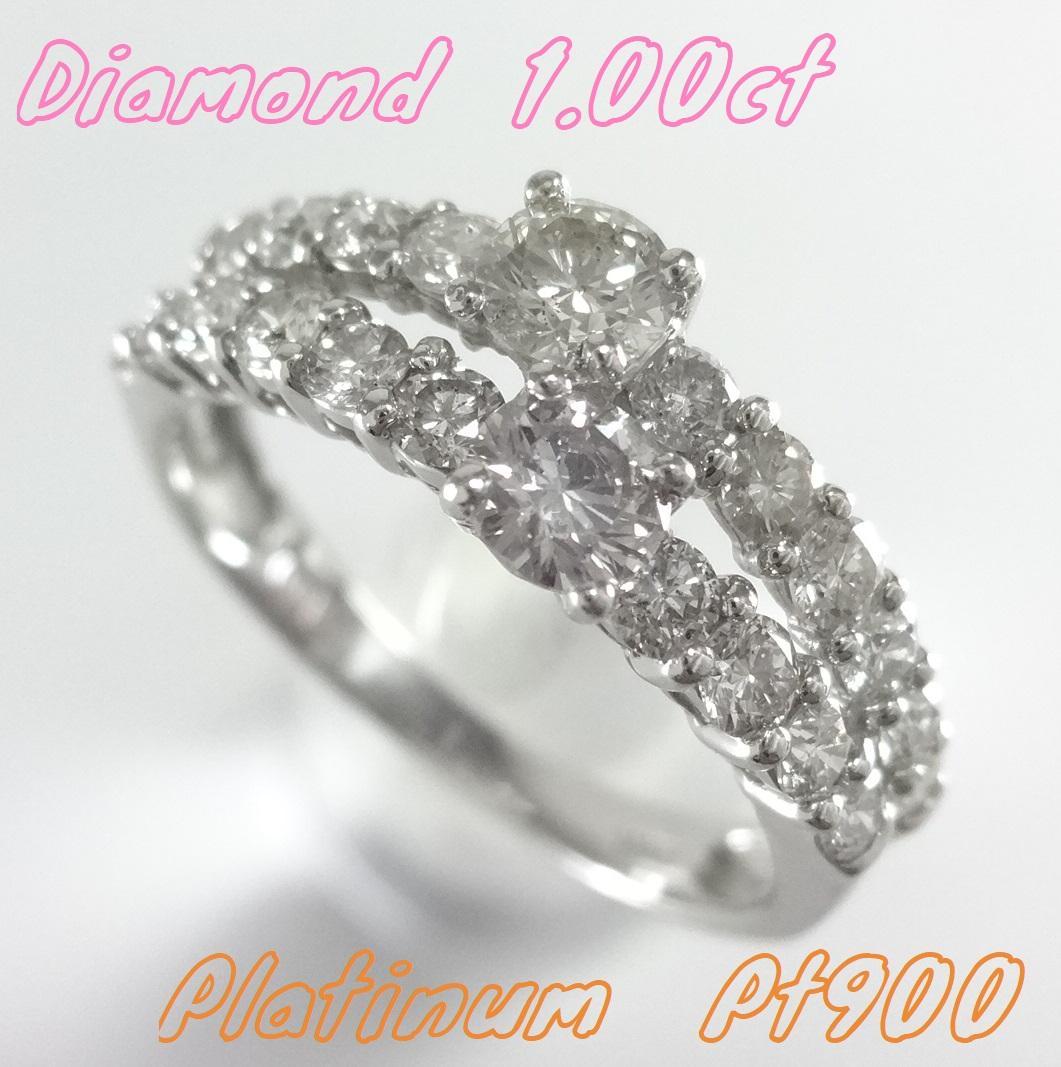 【さち様】1.00ct　ダイヤモンド　ダブルハーフエタニティ　リング　プラチナ