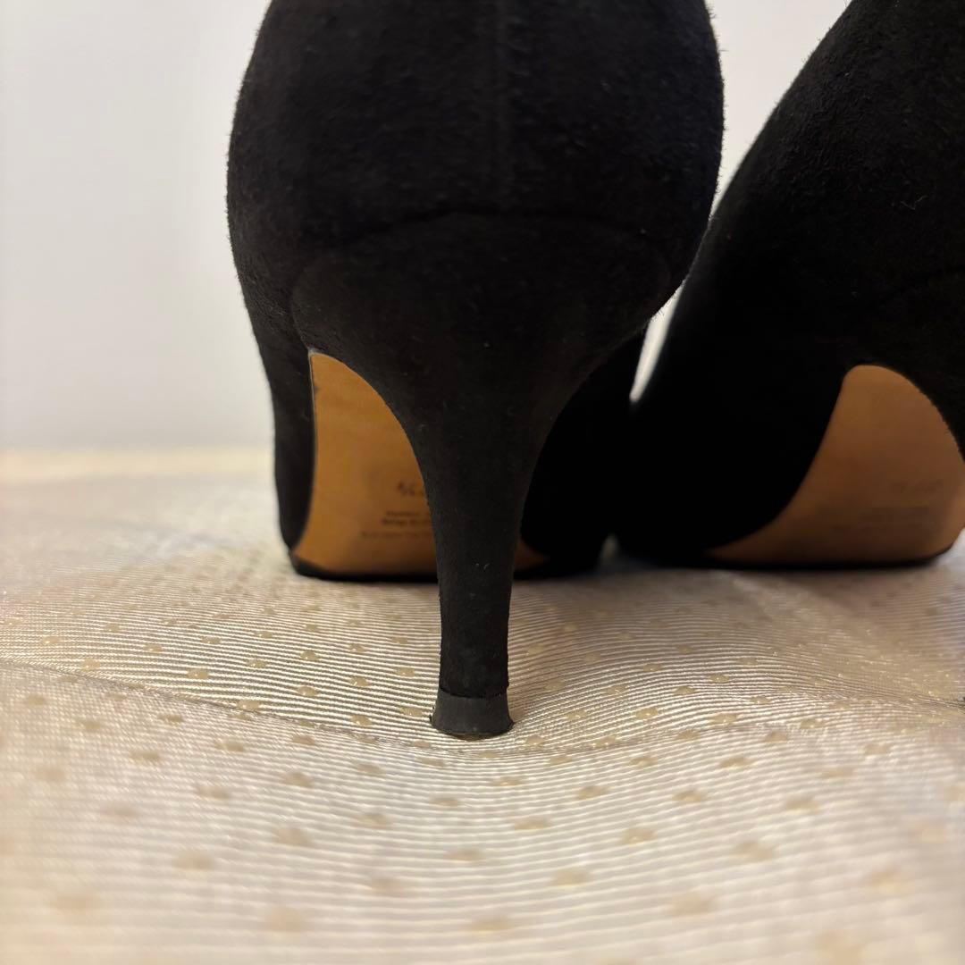 ペリーコ パンプス アネッリ　スエード　黒 ポインテッドトゥ 24.5cm