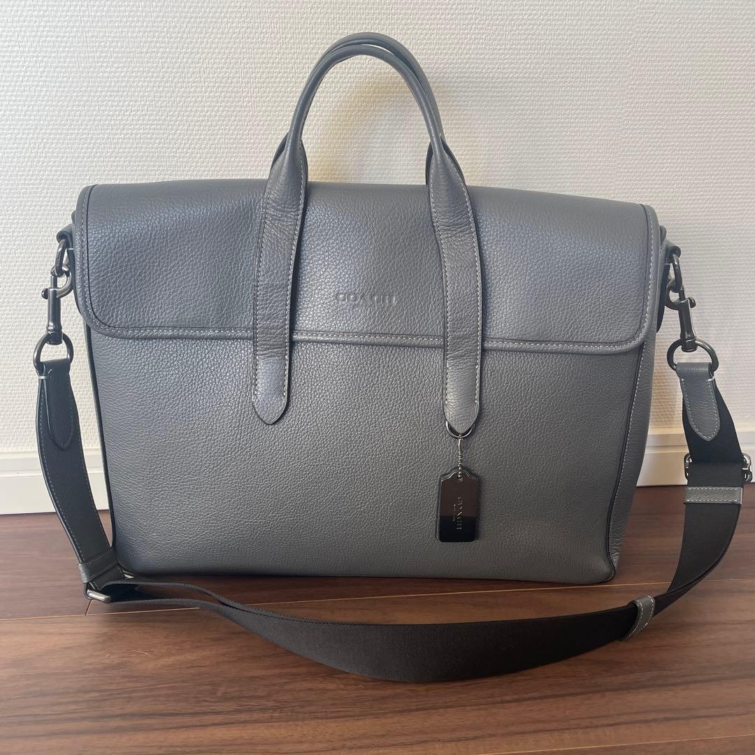 COACH グレー 2Wayビジネスバッグ 保存袋付き