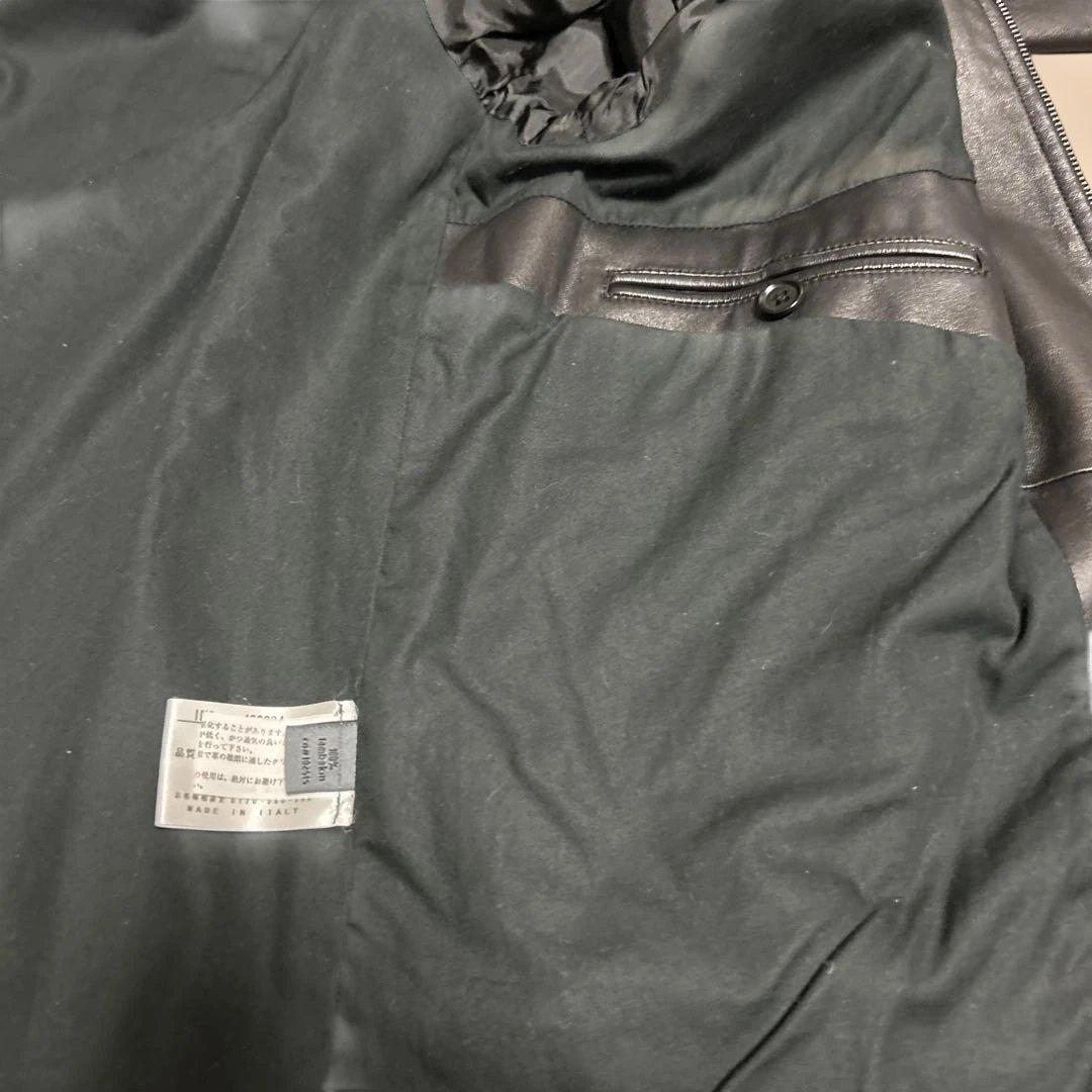 オンワード樫山　john varvatos レザージャケット　黒　ブルゾン　50