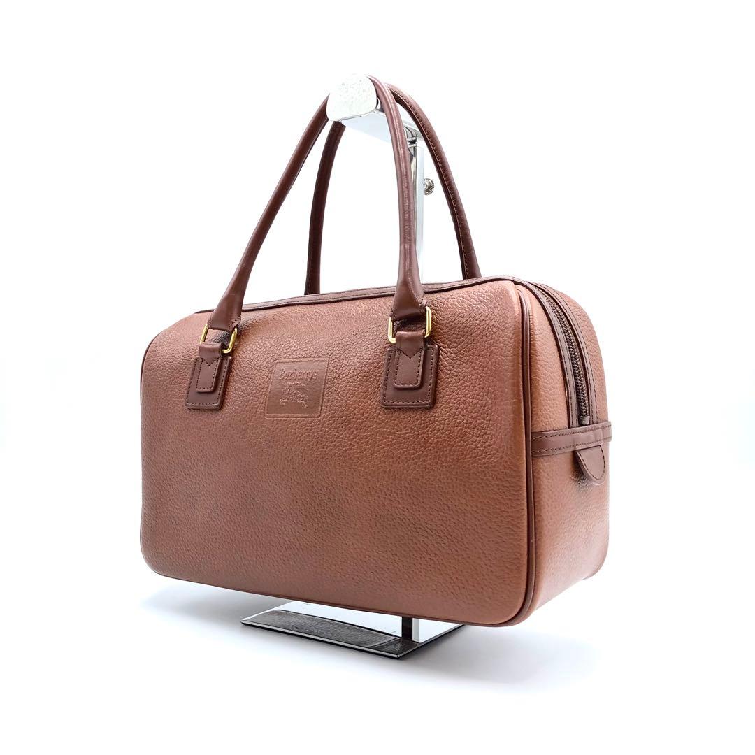 バーバリー ノバチェック ヴィンテージ ミニボストンバッグ ハンドバッグ レザー