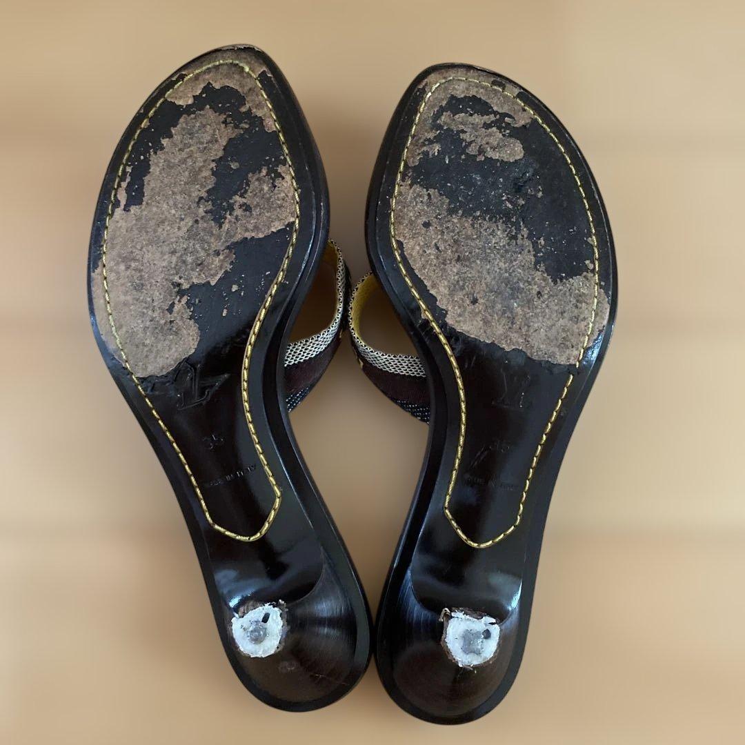 ルイヴィトン　ミュール　サンダル　ナイルラインウェッジクロスサンダル