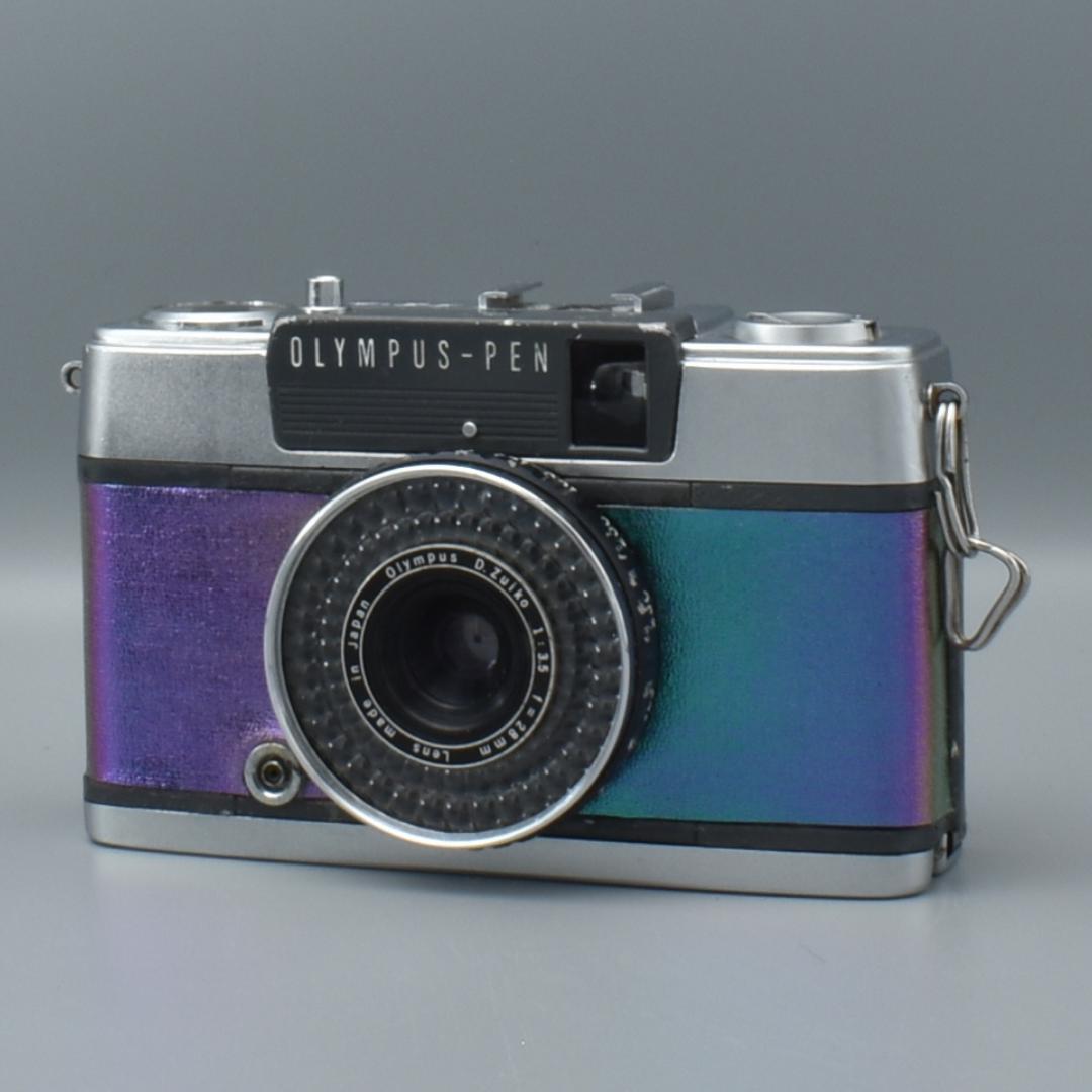 整備済 OLYMPUS EE-2 パープル系 外装リメイク 動作OK 赤ベロOK