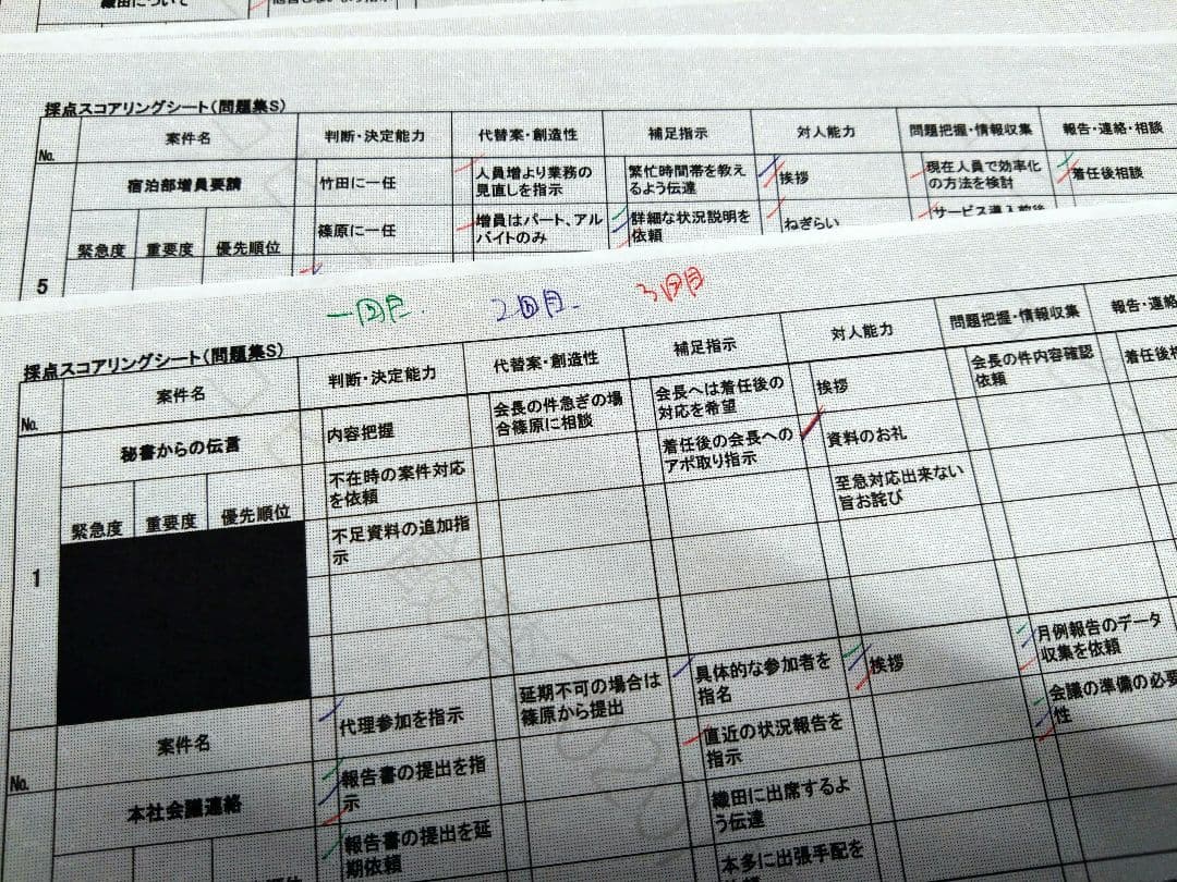 インバスケット問題集Q/R/S/M/BO　5種類