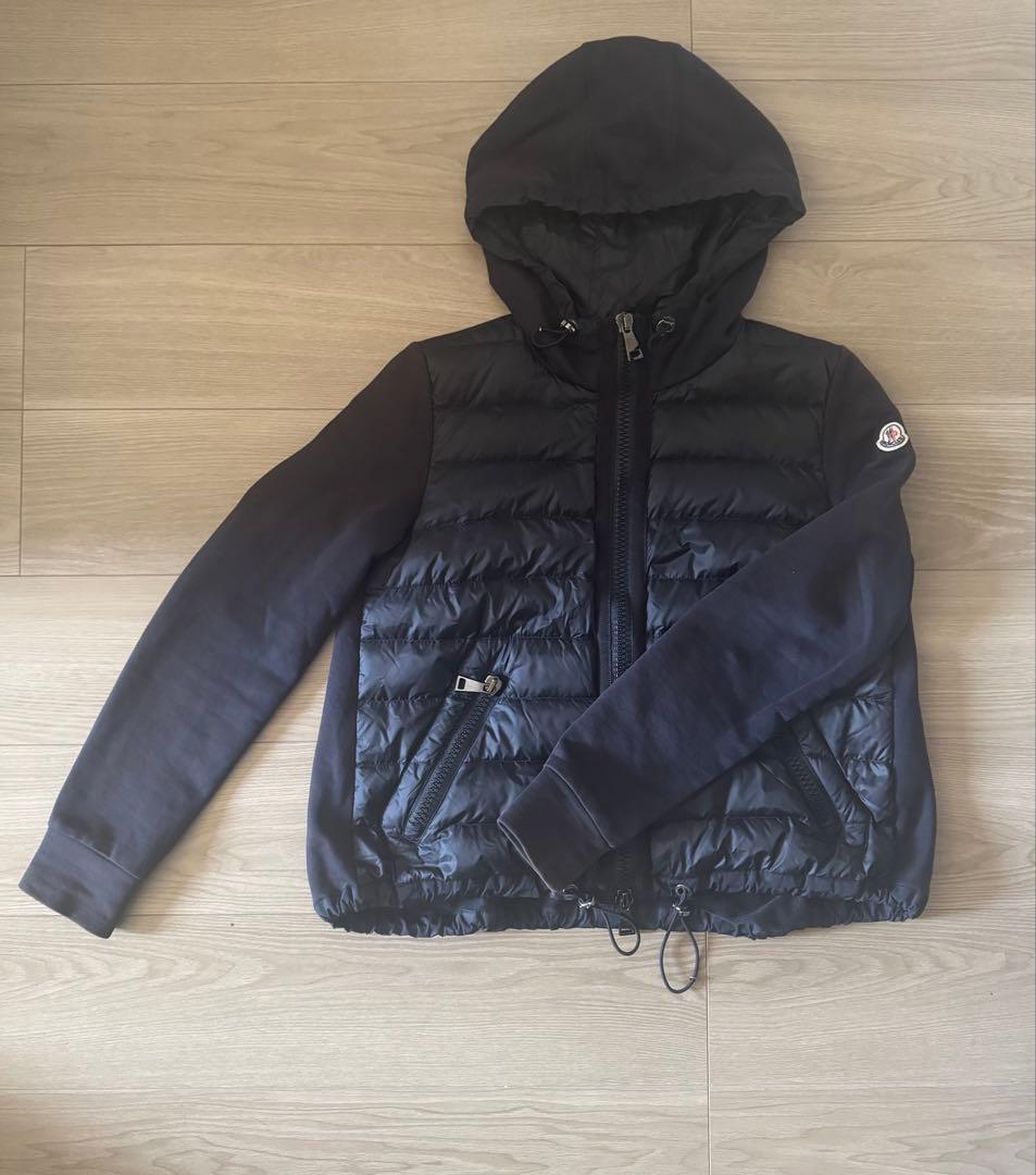 モンクレール フードパーカーネイビーダウン カーディガン ダウンジャケット
