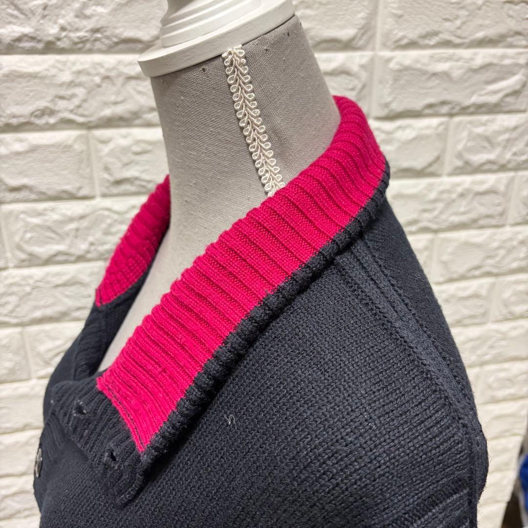 バーバリーブラックレーベル　ハイネックセーター　L　羊毛　ウール　ネイビー