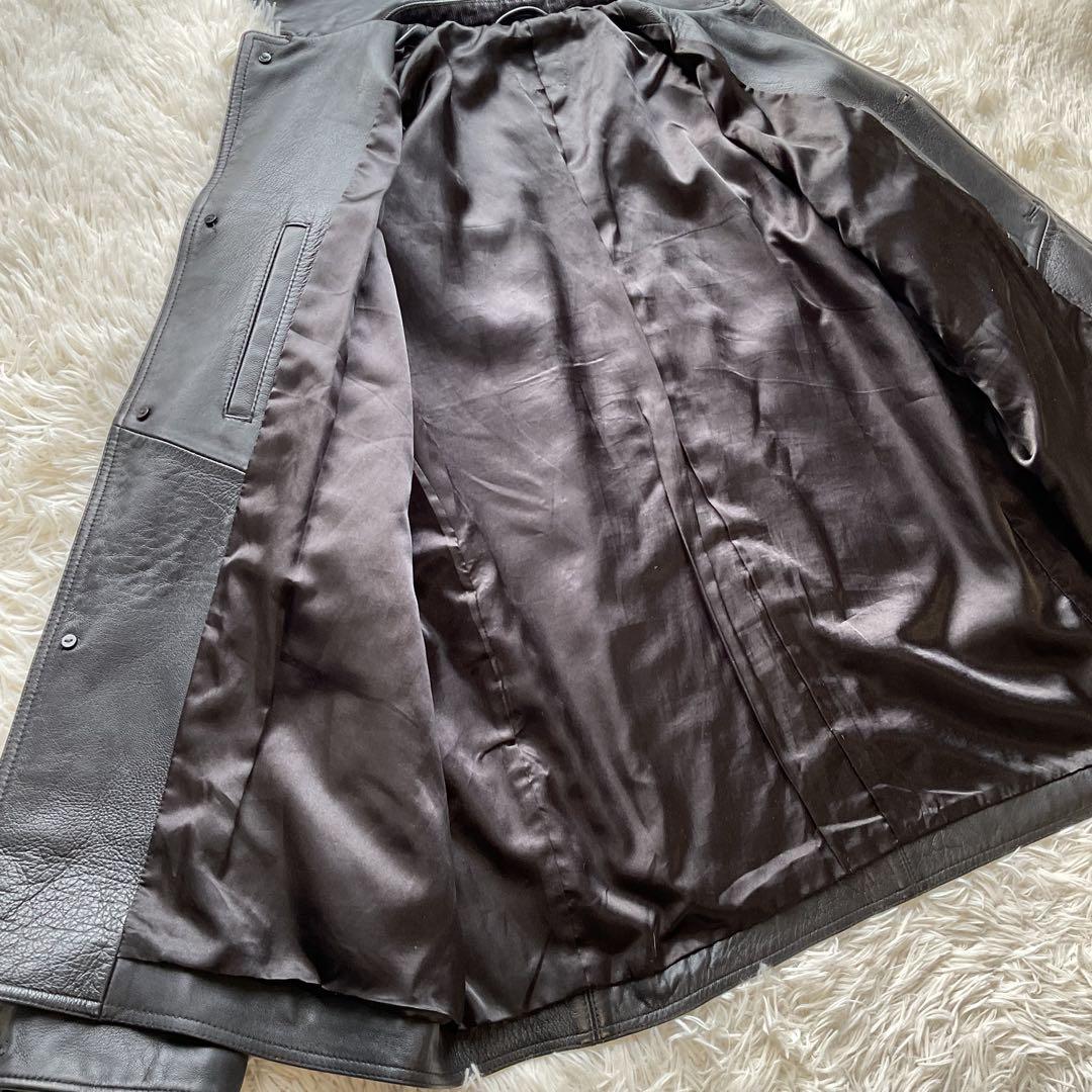 人気✨BEAMS シープスキン　レザージャケット　カーコート　本革　ブラック　M