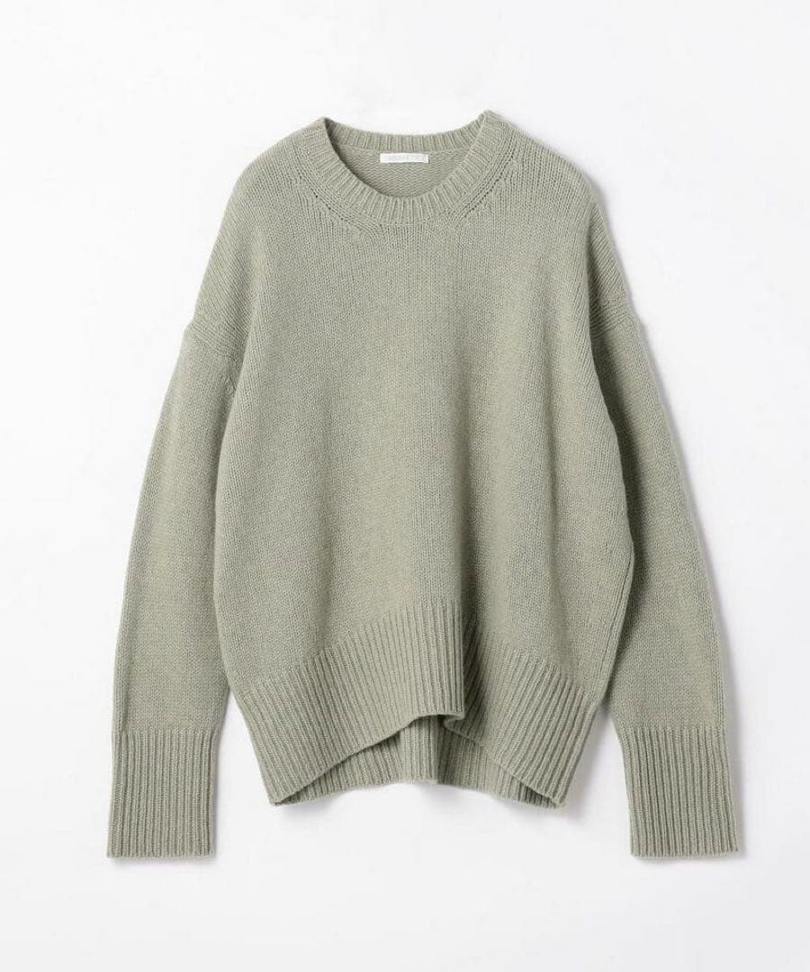 美品＊ギャルリーヴィー ファインウールクルーネックプルオーバー S グリーン