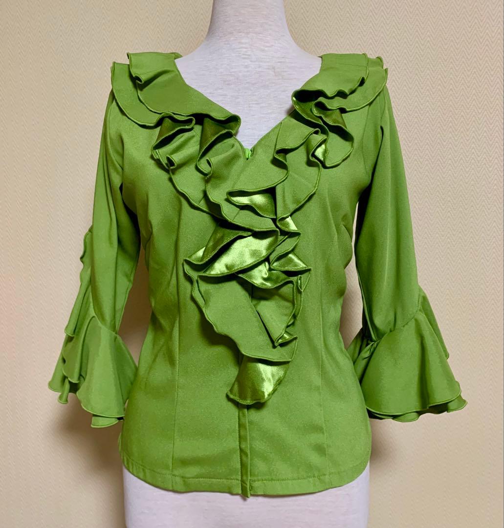 フラメンコ衣装　ソニアジョーンズフリルブラウス　M