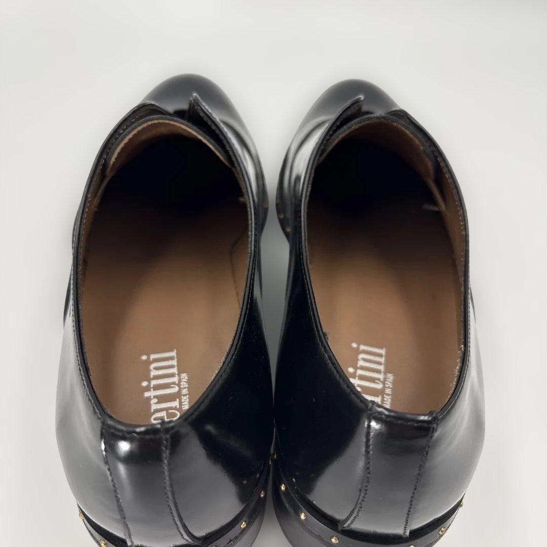 ✨新品✨　ペルティニ　ブラック　レザー　スタッズ　マニッシュシューズ　ローファー