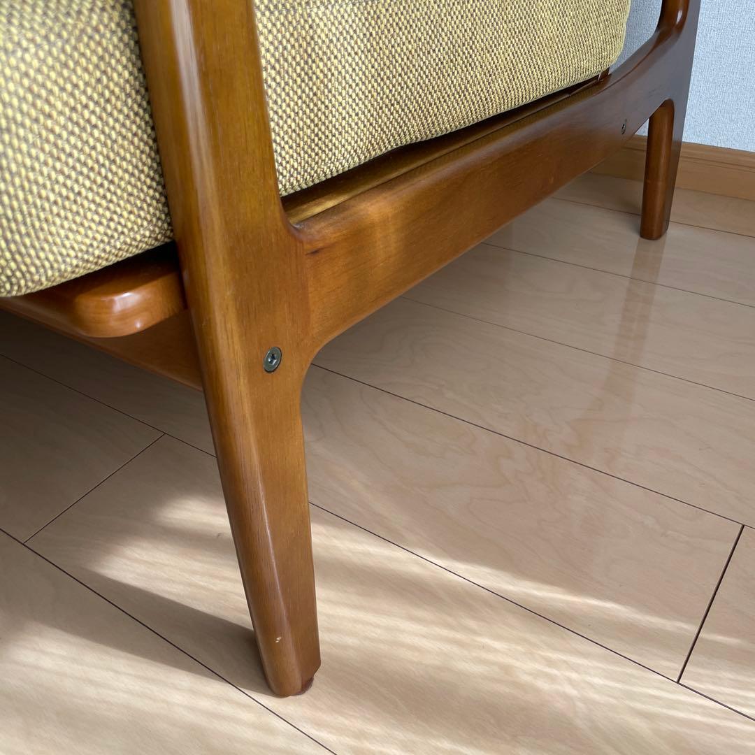 カリモク60 フレームチェア　3シーター　マスタードイエロー