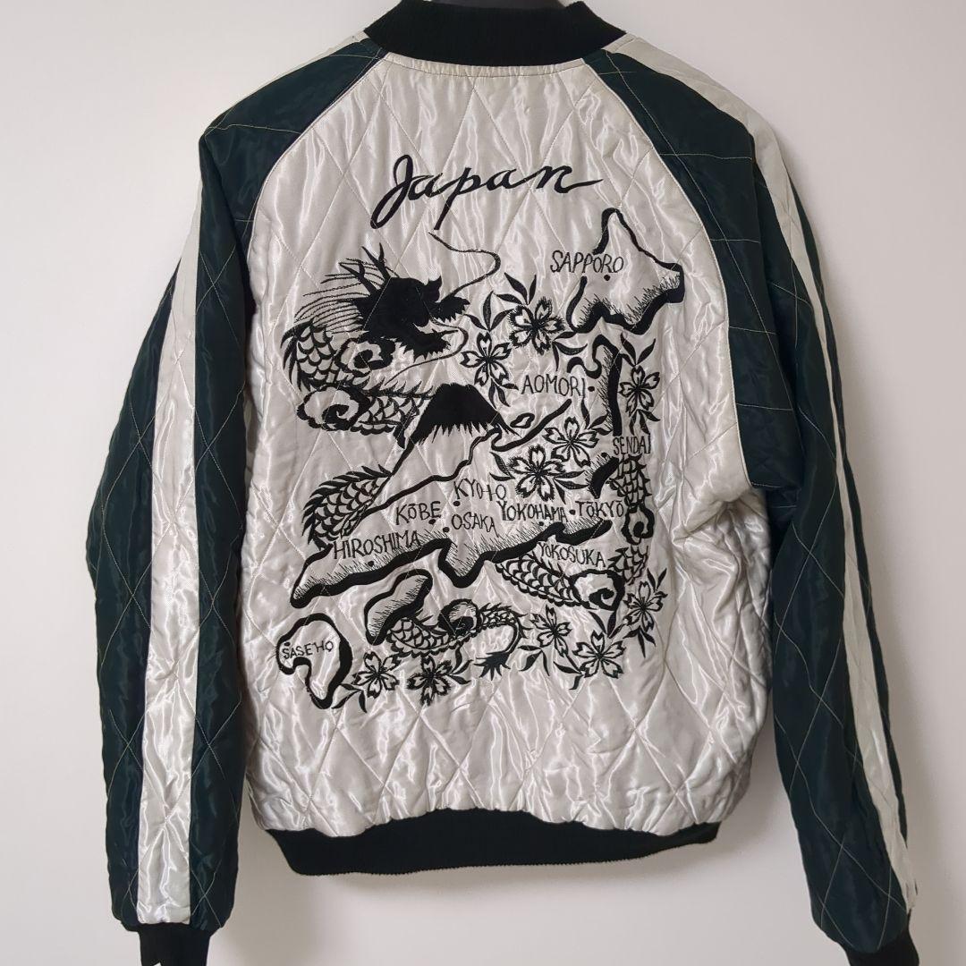 グ*ー様 テーラー東洋 別珍 スカジャン 黒虎×日本地図 L 渋谷龍太着用 TT