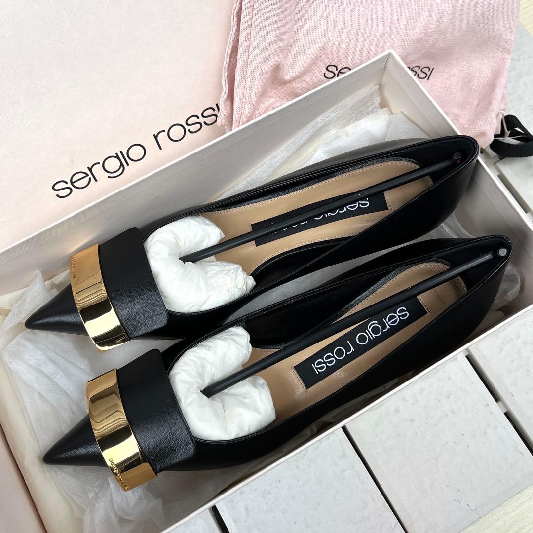 新品 36 Sergio rossi sr1 パンプス 黒　 A78952　23
